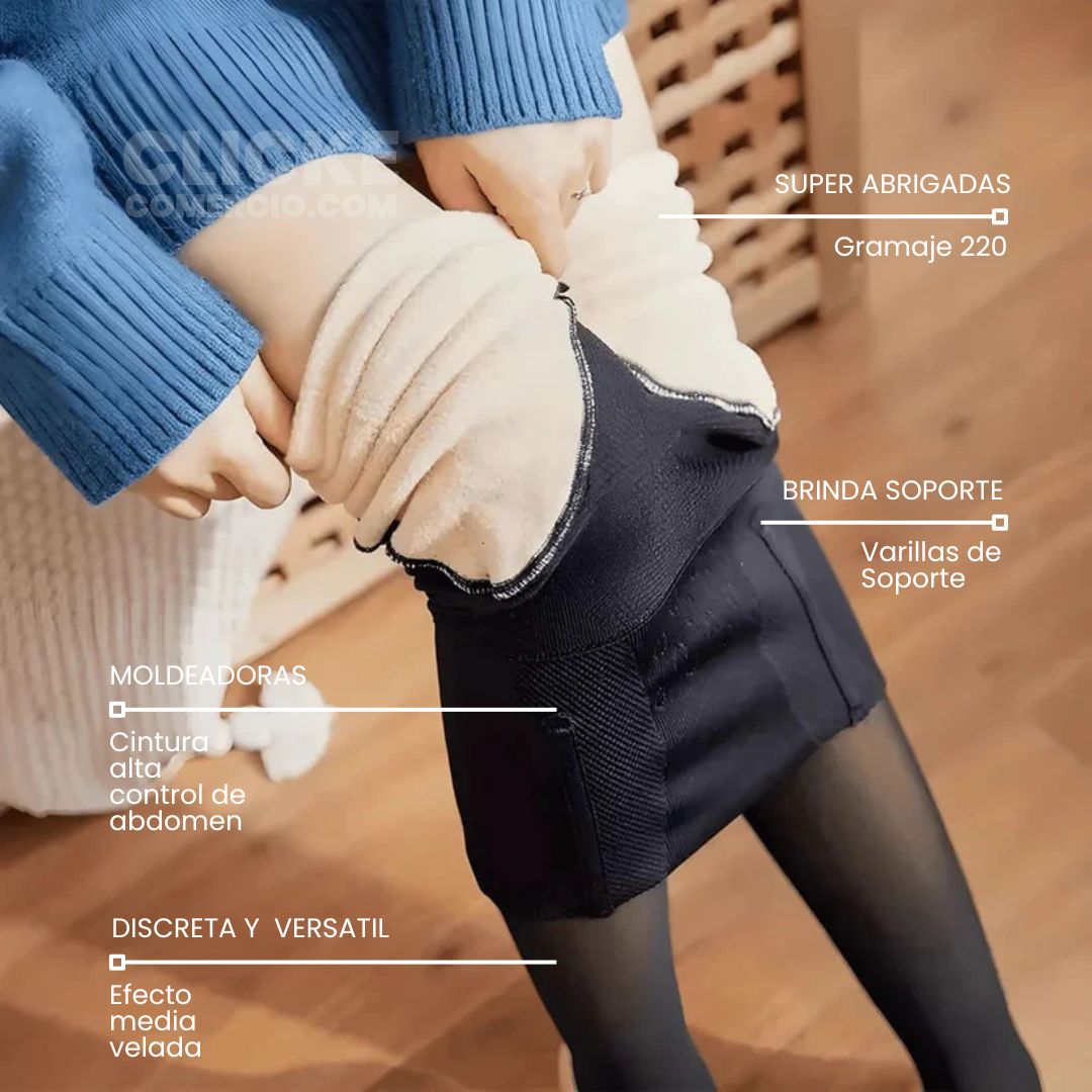 Medias Veladas Abrigadas con Control de Abdomen y Push Up Levanta Glúteo (Gramaje 220)