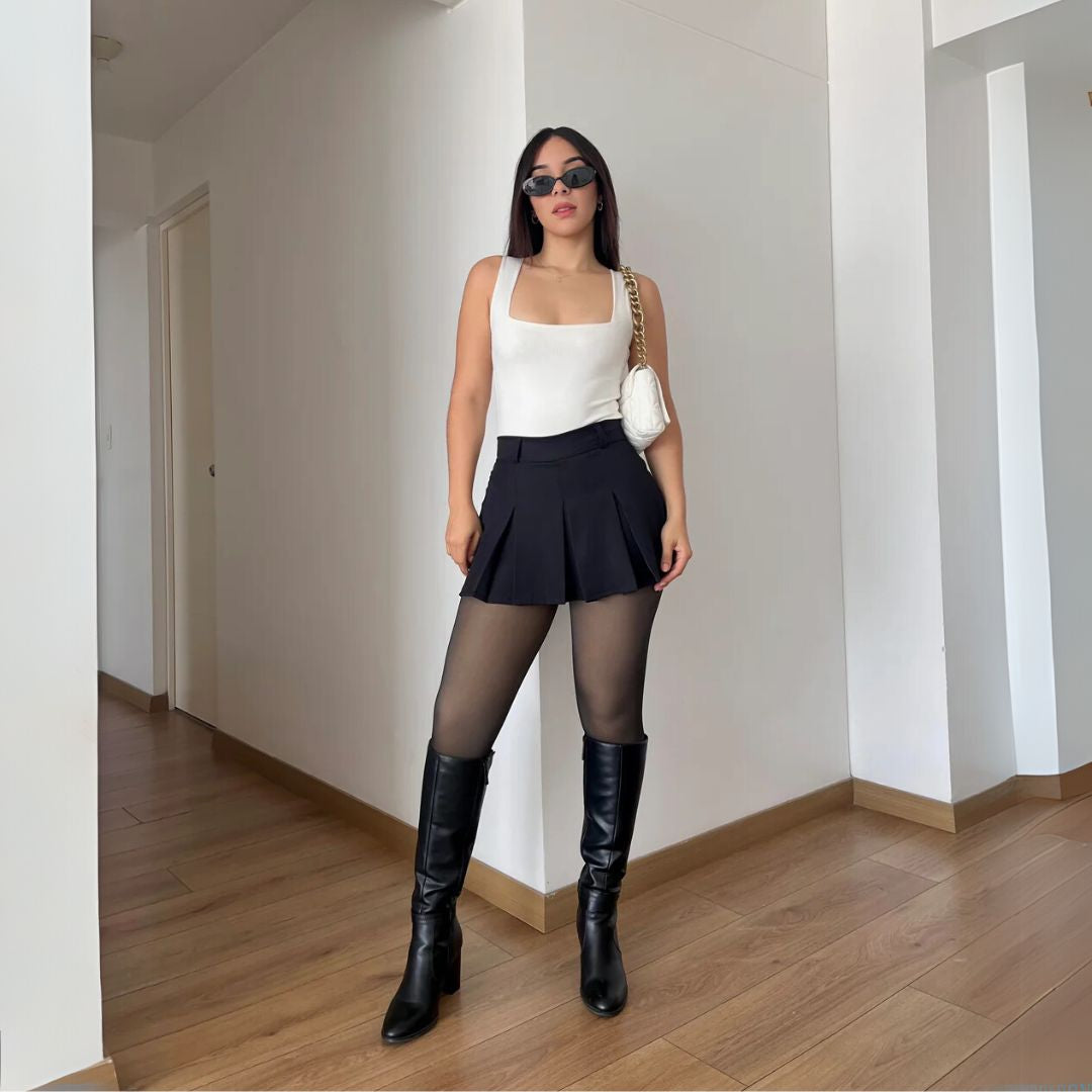 Medias Veladas Abrigadas con Control de Abdomen y Push Up Levanta Glúteo (Gramaje 220)